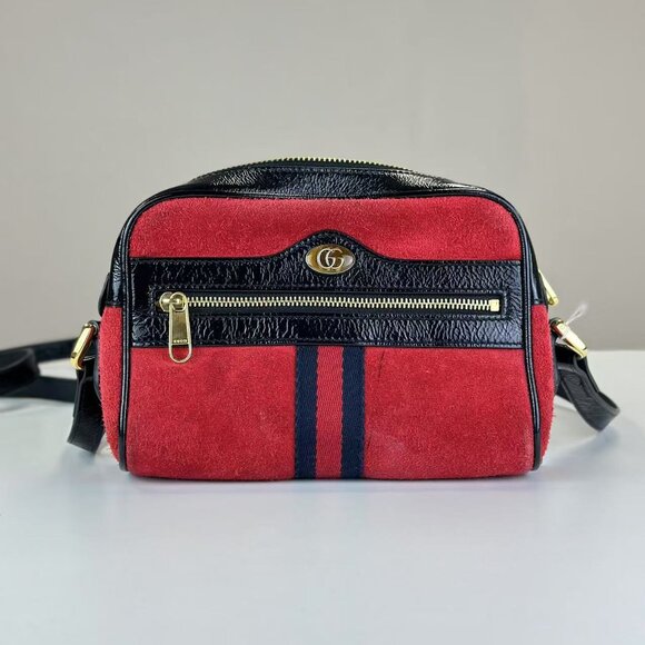 Gucci Handbags - Gucci Red Velvet Small Ophidia Shoulder Bag Crossbody